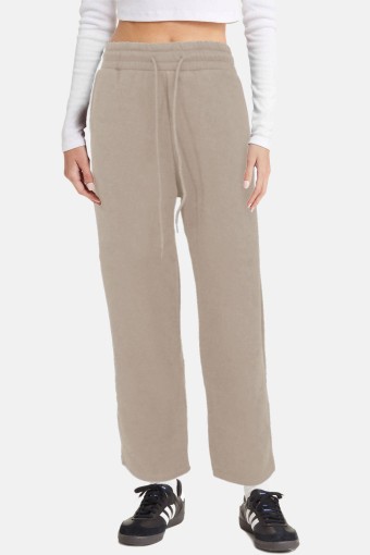 POGI - Pogi Kadın Tek Alt Eşofman 3 İplik Bel Bağlama Detaylı Pamuklu - Taş