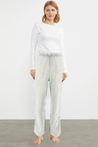 POGI - Pogi Kadın Tek Alt Eşofman 3 İplik Boru Paça - Lacivert (1)