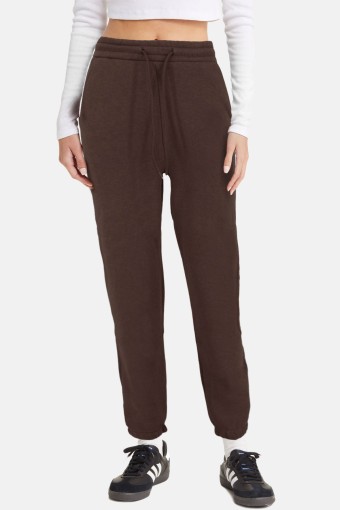 POGI - Pogi Kadın Tek Alt Eşofman 3 İplik Paçası Lastikli - Acı Kahve