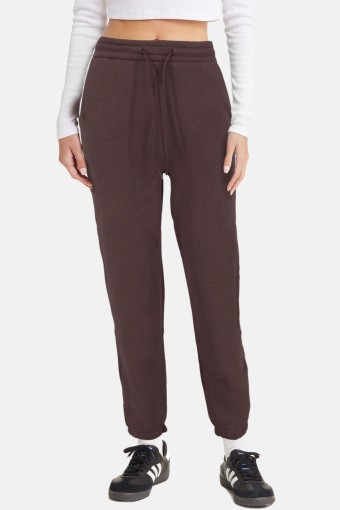 POGI - Pogi Kadın Tek Alt Eşofman 3 İplik Paçası Lastikli - Kahverengi