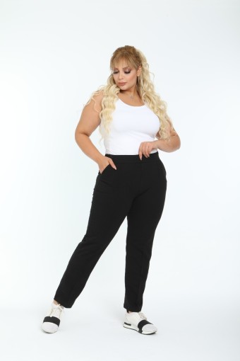 POGI - Pogi Kadın Tek Alt Eşofman Büyük Beden - Siyah