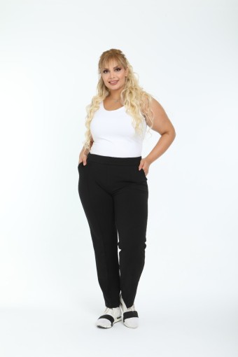 POGI - Pogi Kadın Tek Alt Eşofman Büyük Beden - Siyah (1)