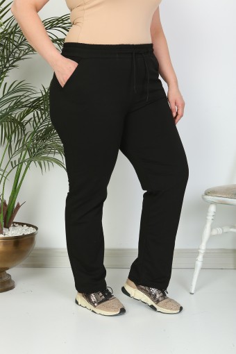 POGI - Pogi Kadın Tek Alt Eşofman Büyük Beden - Siyah