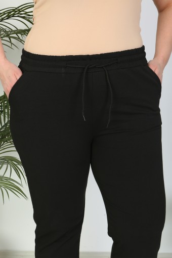 POGI - Pogi Kadın Tek Alt Eşofman Büyük Beden - Siyah (1)