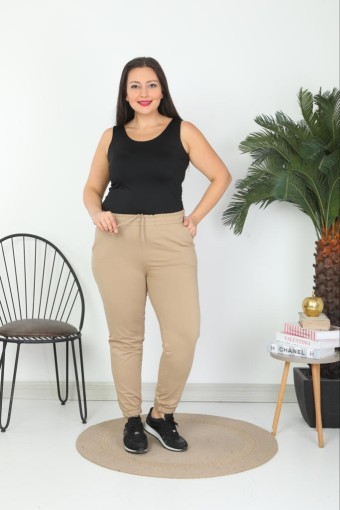 POGI - Pogi Kadın Tek Alt Eşofman Büyük Beden - Siyah