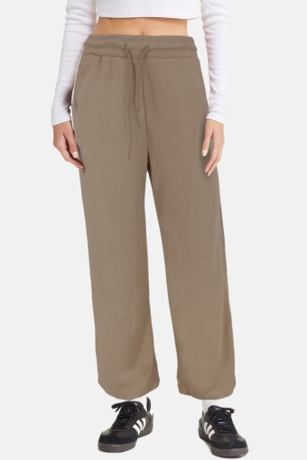 POGI - Pogi Kadın Tek Alt Eşofman Cepli Geniş Paça Modal - Bej