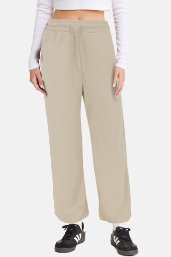 POGI - Pogi Kadın Tek Alt Eşofman Cepli Geniş Paça Modal - Krem