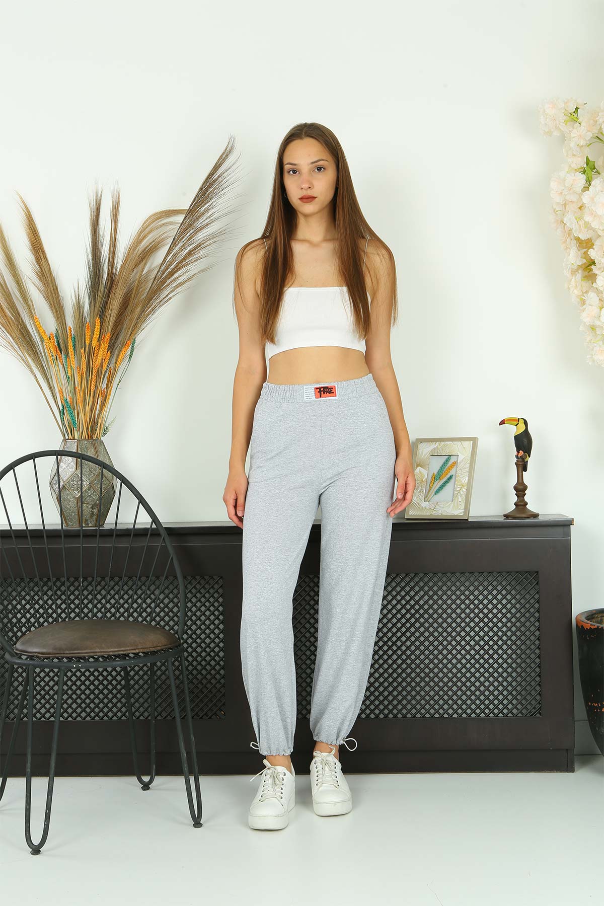 Pogi Kadın Tek Alt Eşofman - Siyah - Thumbnail