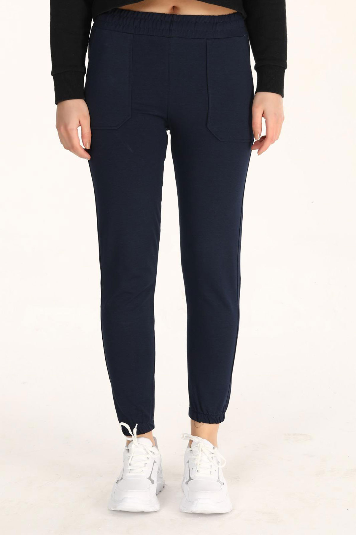 Pogi Kadın Tek Alt Eşofman - Siyah - Thumbnail