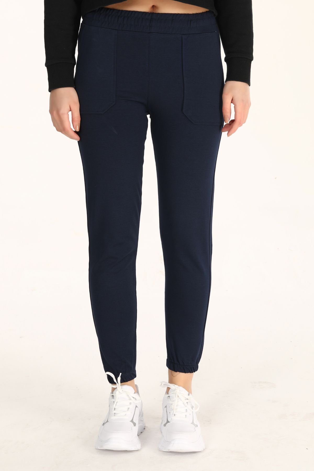 Pogi Kadın Tek Alt Eşofman - Siyah - Thumbnail