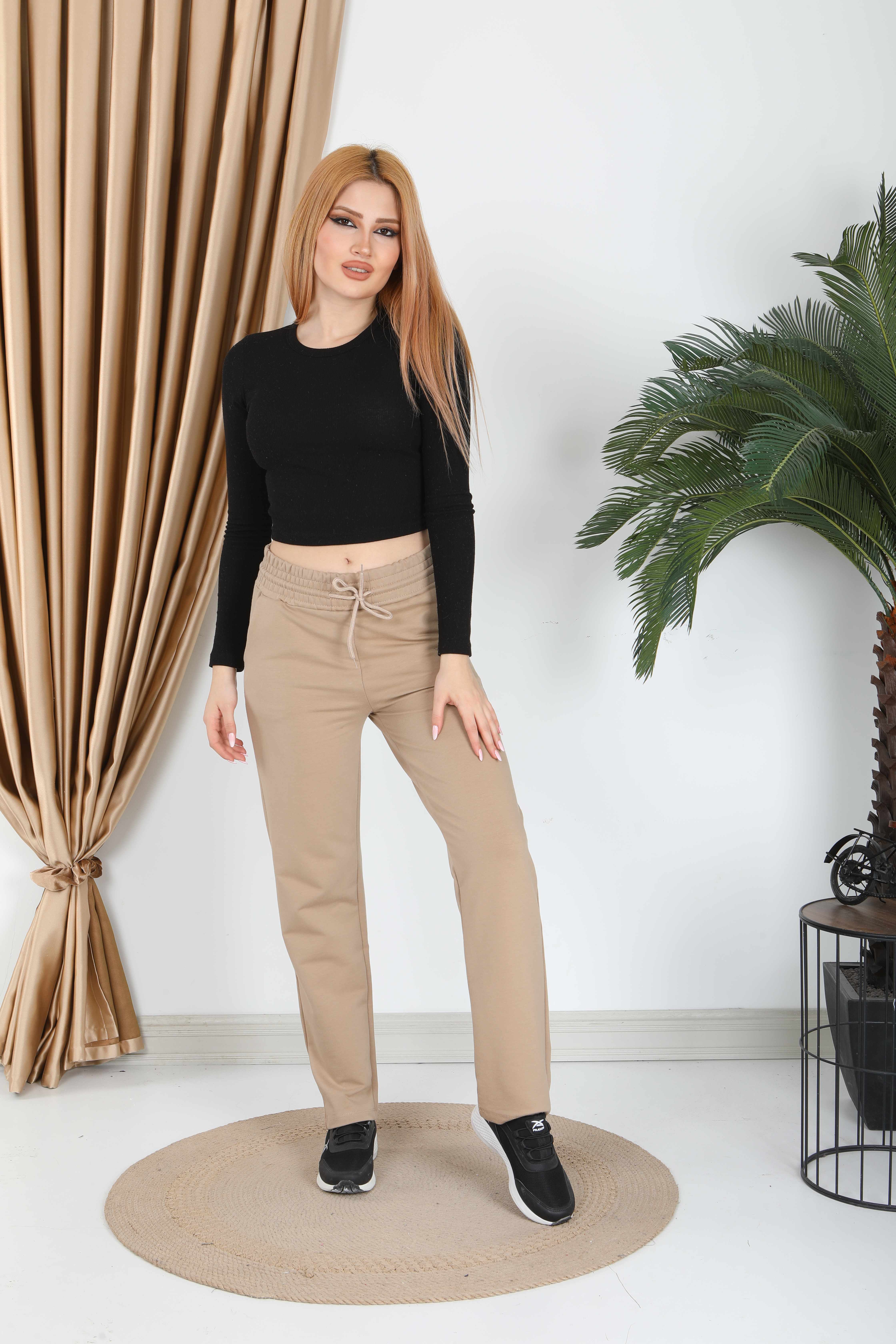 Pogi Kadın Tek Alt Eşofman - Vizon - Thumbnail