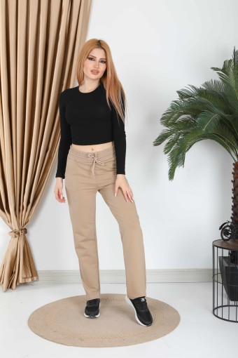 POGI - Pogi Kadın Tek Alt Eşofman - Vizon (1)