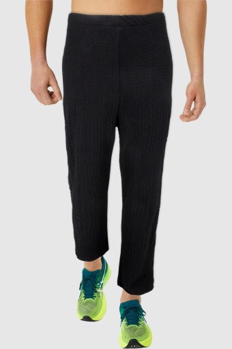 POGI - Pogi Kadın Tek Alt Pantolon Gofre Kumaş Bol Paça - Siyah