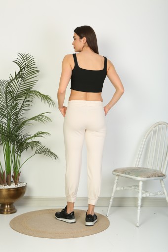 POGI - Pogi Kadın Tek Alt Pijama Uzun - Ekru (1)