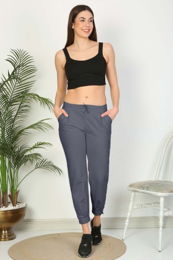 POGI - Pogi Kadın Tek Alt Pijama Uzun - Füme