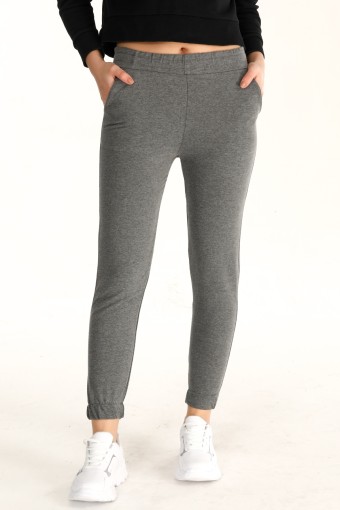 POGI - Pogi Kadın Tek Alt Pijama Uzun Klasik - Gri