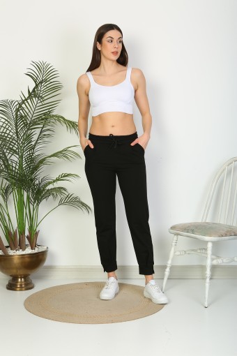 POGI - Pogi Kadın Tek Alt Pijama Uzun - Siyah