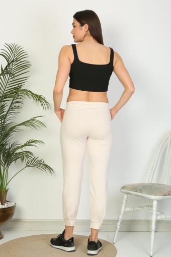 POGI - Pogi Kadın Tek Alt Pijama Uzun - Taş (1)