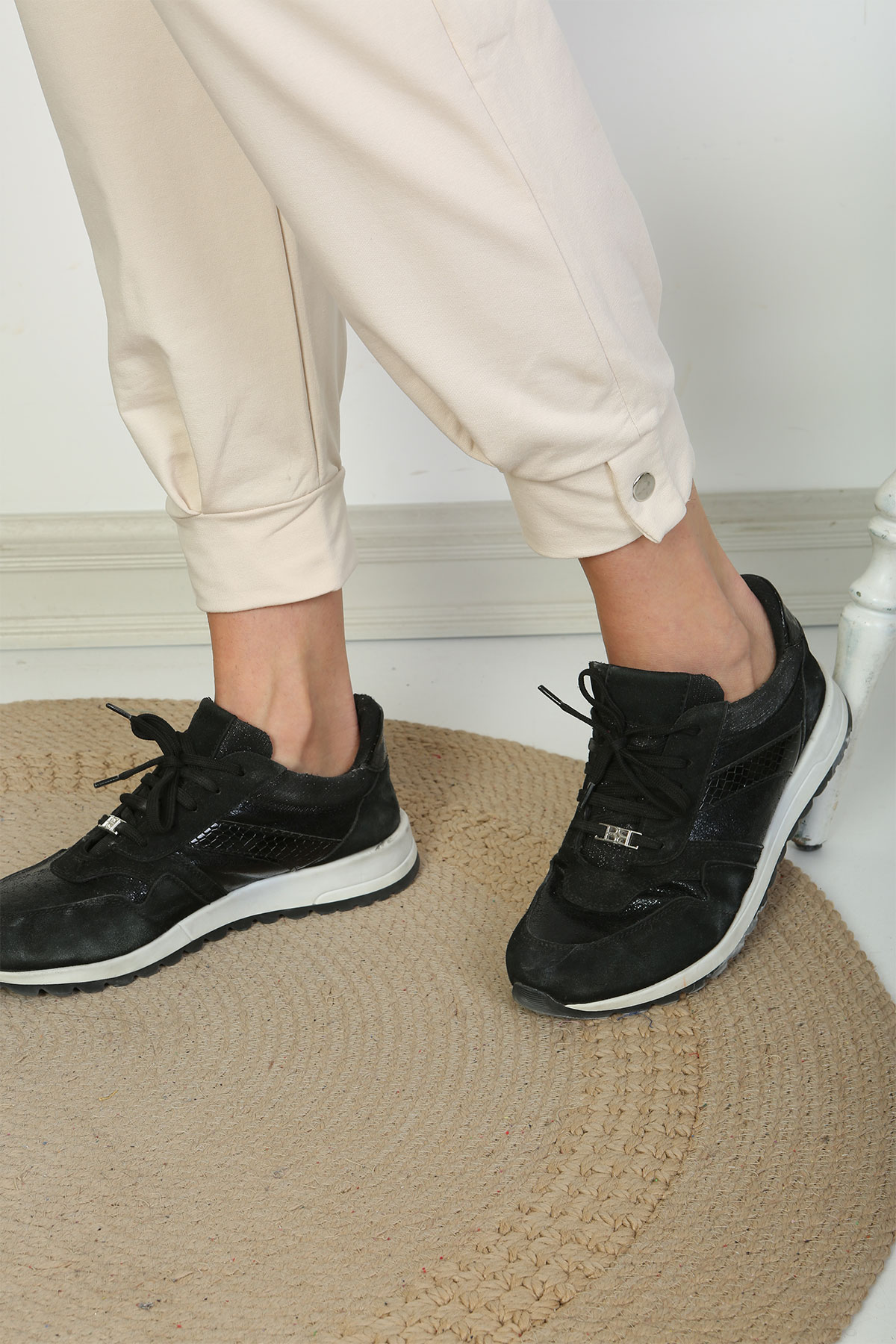 Pogi Kadın Tek Alt Pijama Uzun - Taş - Thumbnail