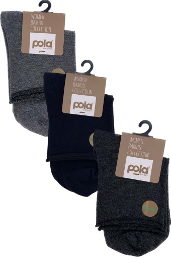 POLA - Pola Kadın Bambu Lastiksiz Yarım Konç Çorap (1)