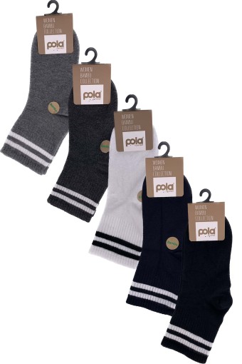 POLA - Pola Kadın Bambu Tenis Çemberli Yarım Konç Çorap (1)