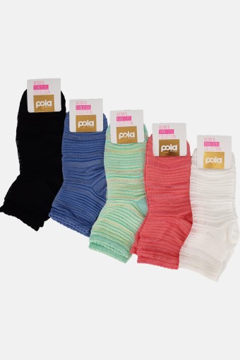 POLA - Pola Kadın Floş Yarım Konç Çorap