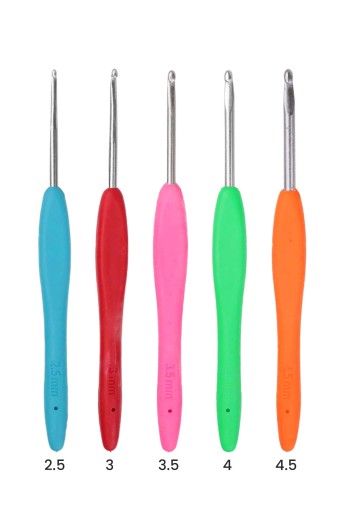 YABALI-TÖZENLER - Proxima Elastik Saplı Renkli 5'li Yün Tığ Seti (1)