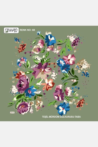 REYYAN - Reyyan Kadın Yazma Desenli 100x100