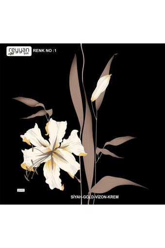 REYYAN - Reyyan Kadın Yazma Desenli 100x100 Cm