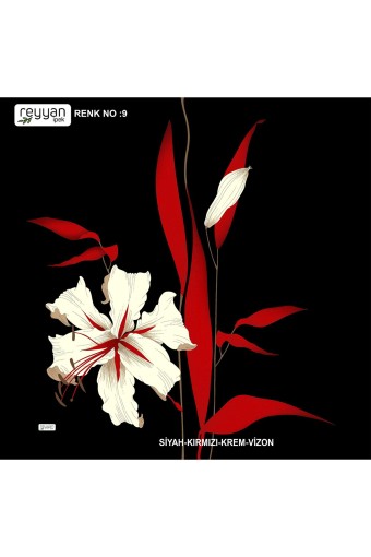 REYYAN - Reyyan Kadın Yazma Desenli 100x100 Cm (1)