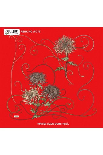 REYYAN - Reyyan Kadın Yazma Desenli 100x100 Cm (1)