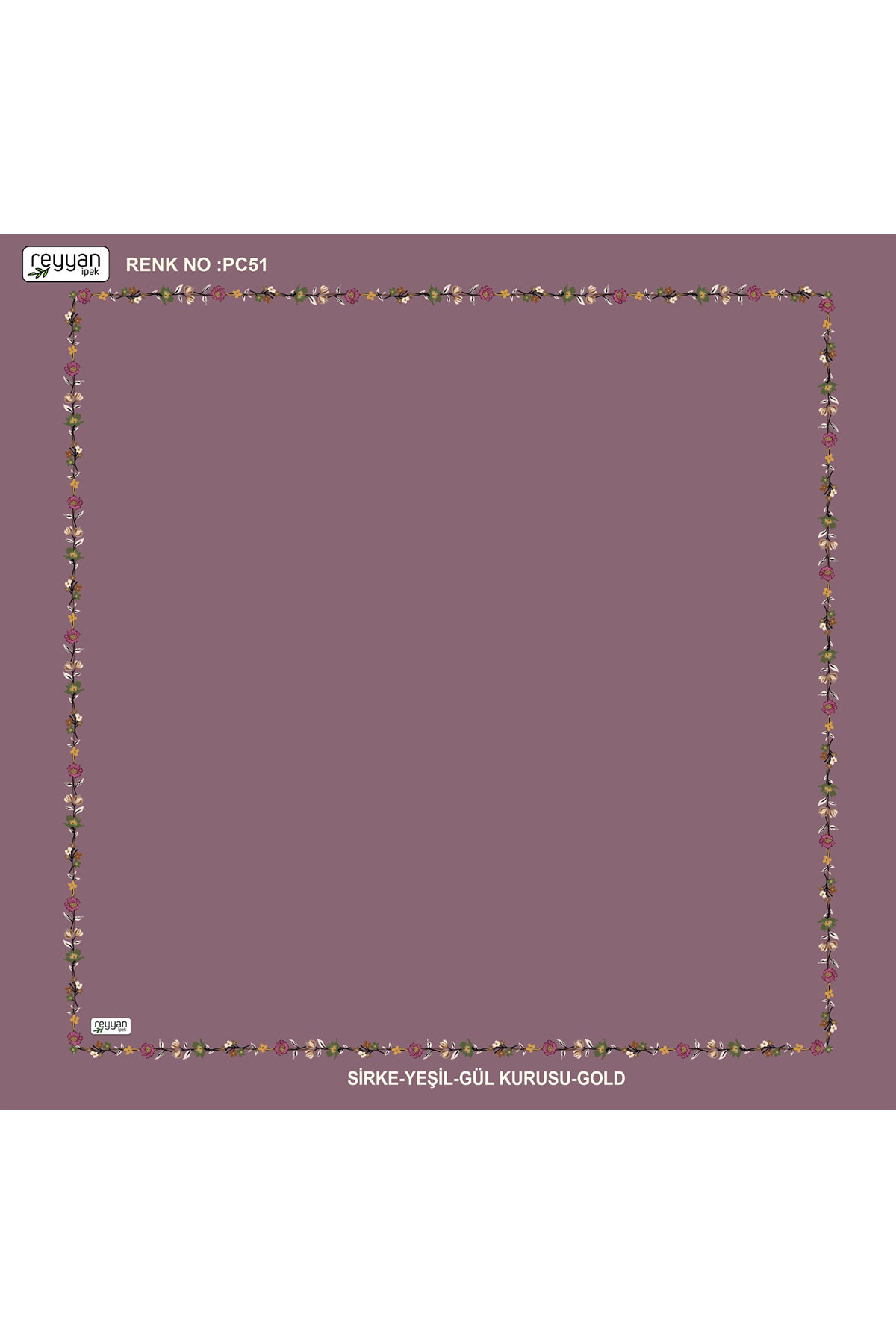 Reyyan Kadın Yazma Desenli 100x100 Cm - Thumbnail