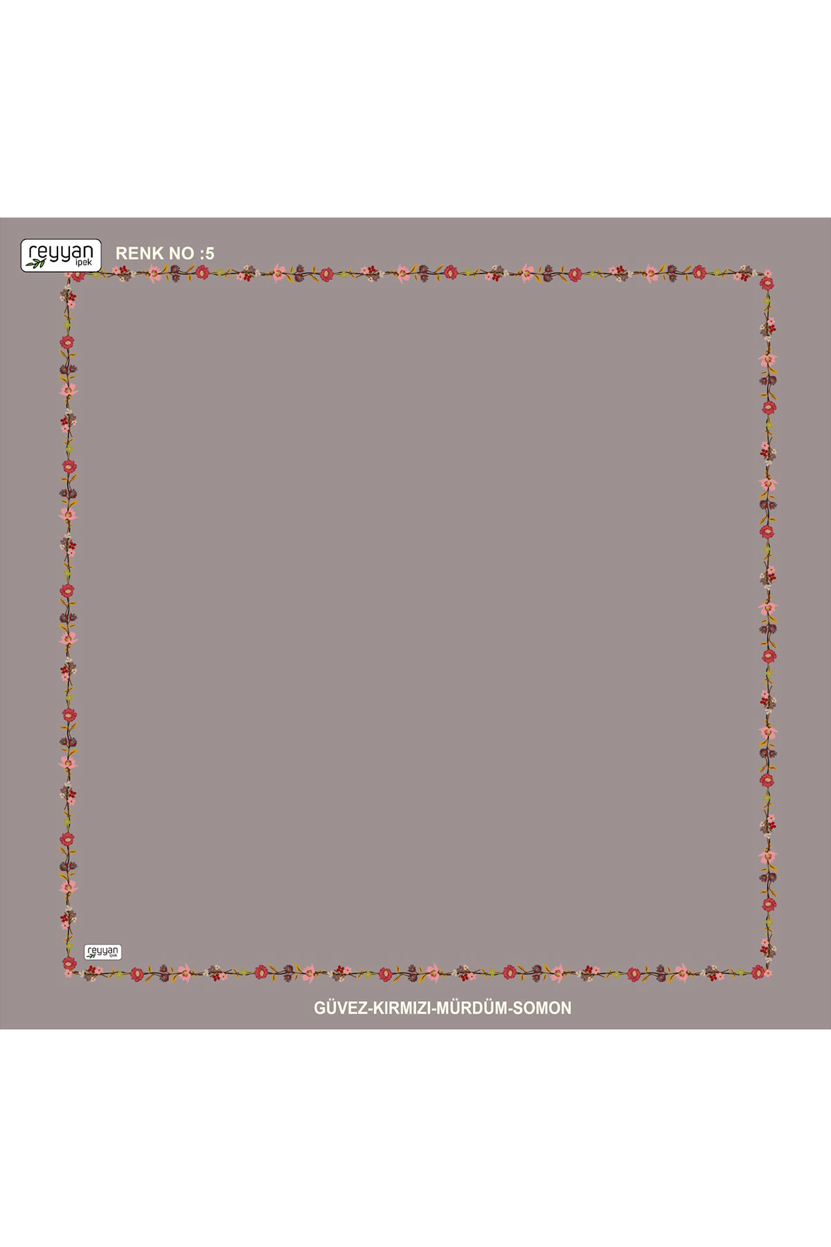 Reyyan Kadın Yazma Desenli 100x100 Cm - Thumbnail