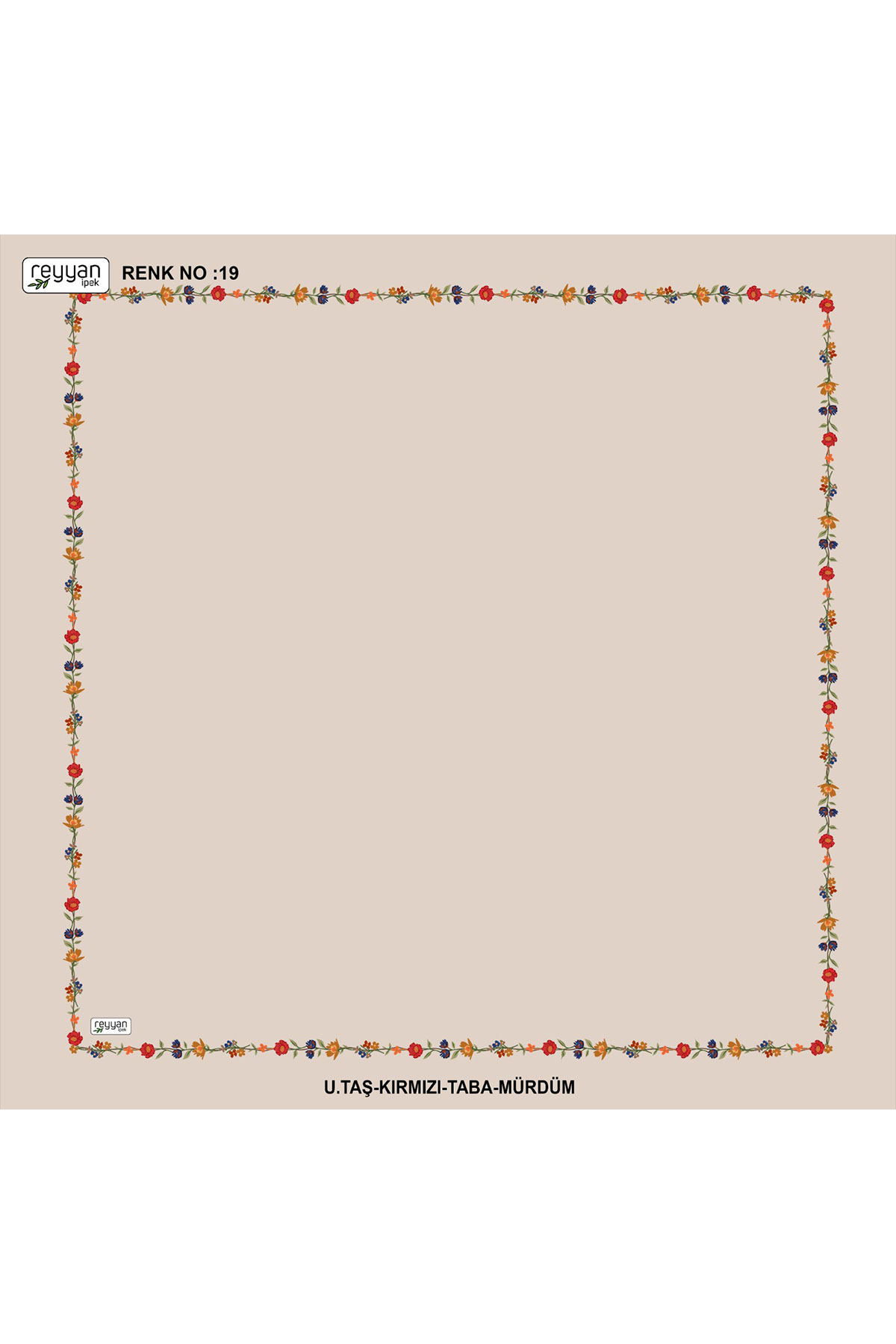 Reyyan Kadın Yazma Desenli 100x100 Cm - Thumbnail