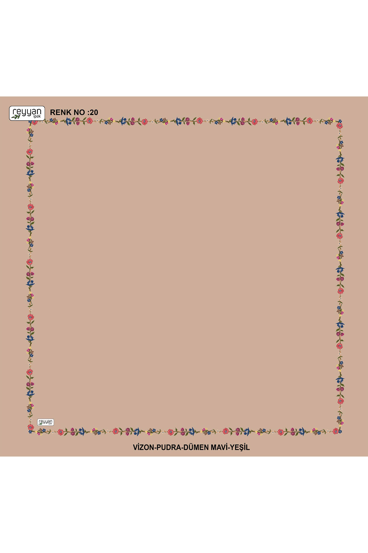 Reyyan Kadın Yazma Desenli 100x100 Cm - Thumbnail