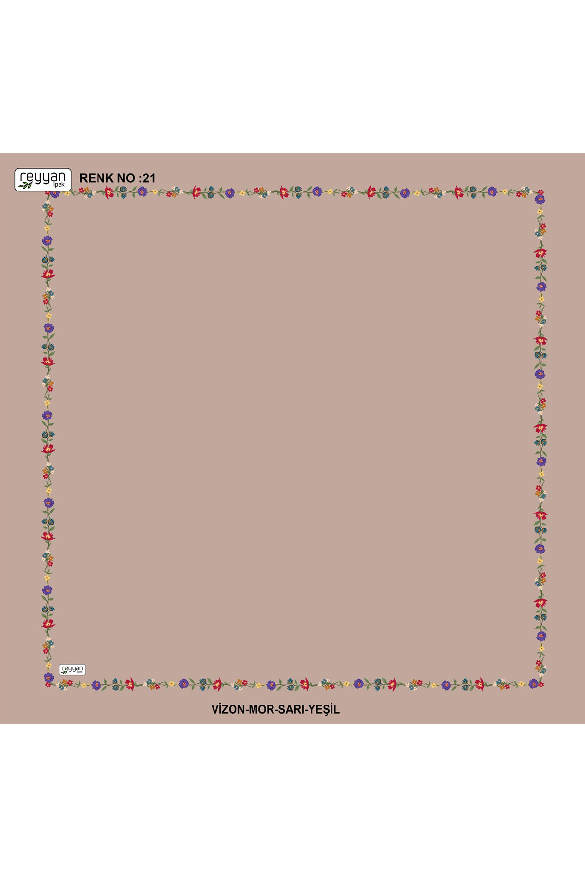 Reyyan Kadın Yazma Desenli 100x100 Cm - Thumbnail