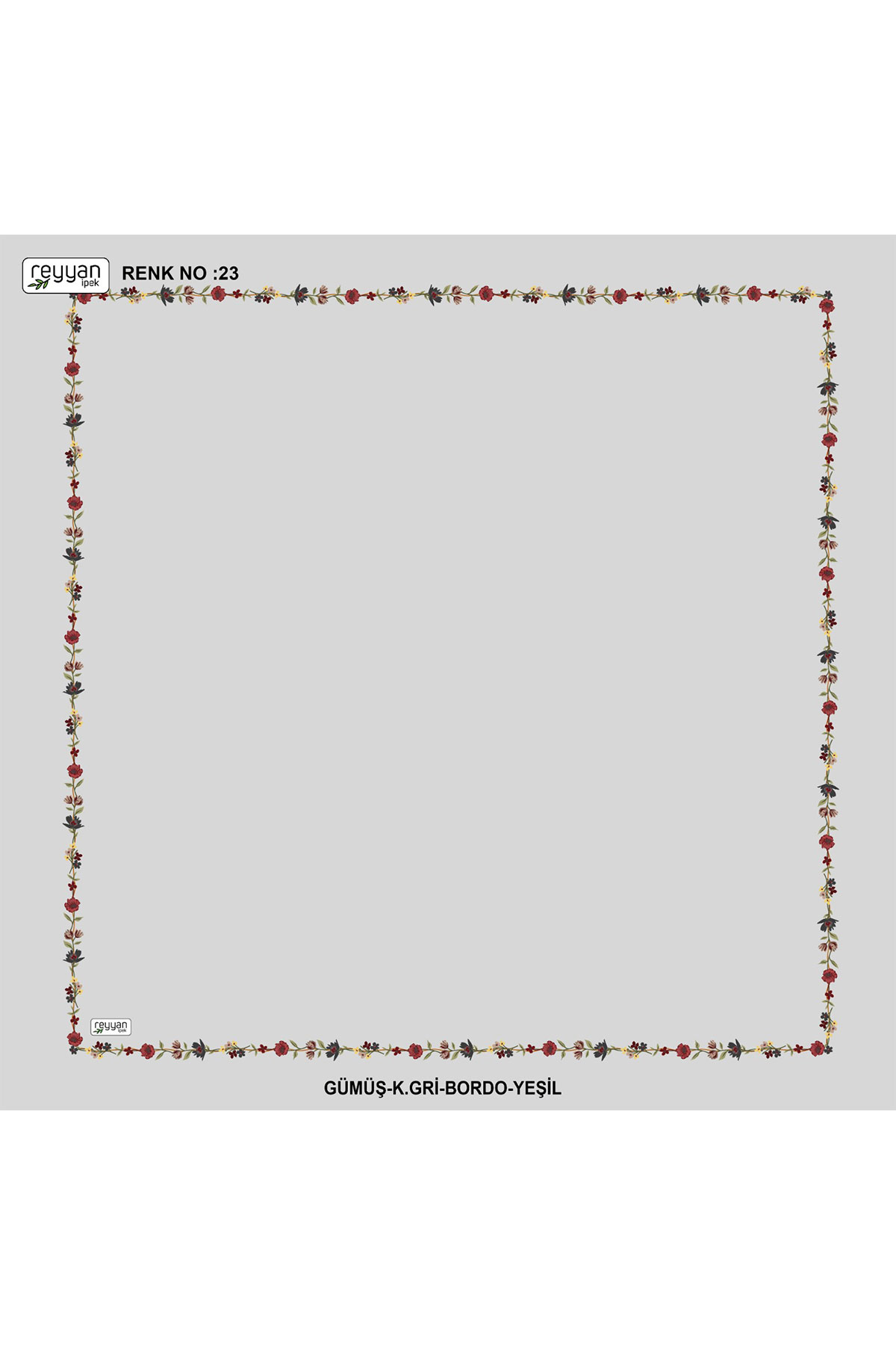 Reyyan Kadın Yazma Desenli 100x100 Cm - Thumbnail