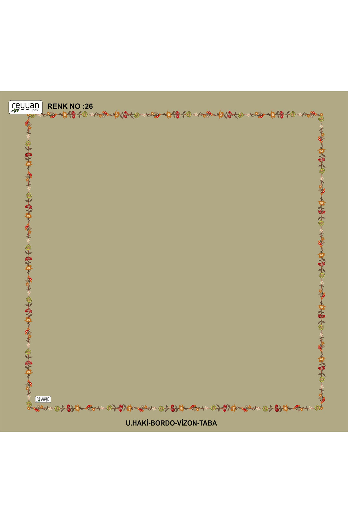 Reyyan Kadın Yazma Desenli 100x100 Cm - Thumbnail