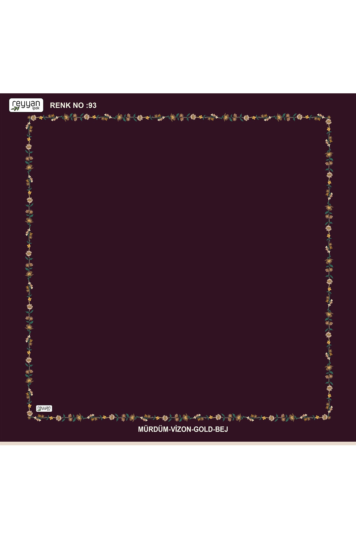 Reyyan Kadın Yazma Desenli 100x100 Cm - Thumbnail