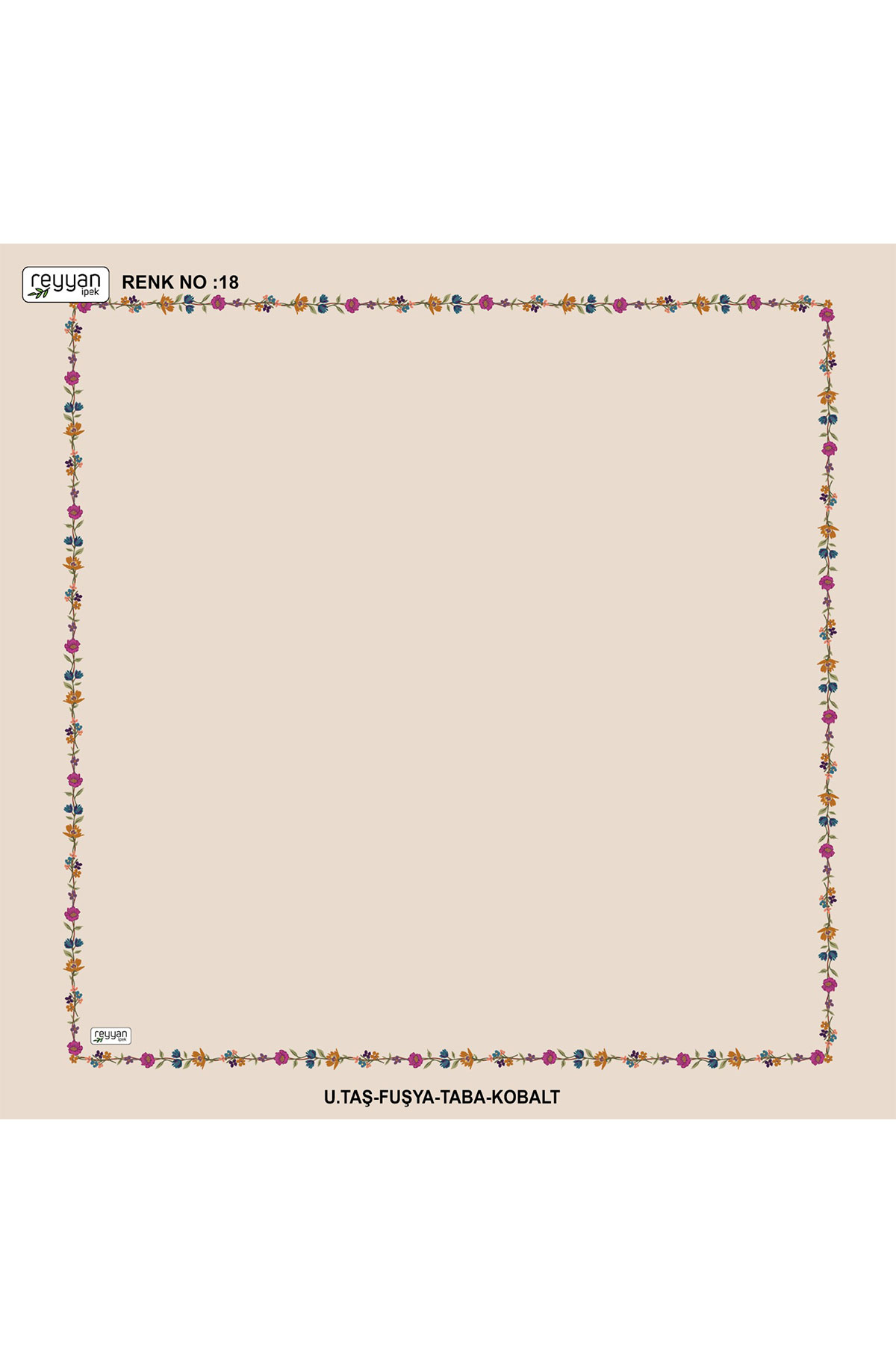 Reyyan Kadın Yazma Desenli 100x100 Cm - Thumbnail