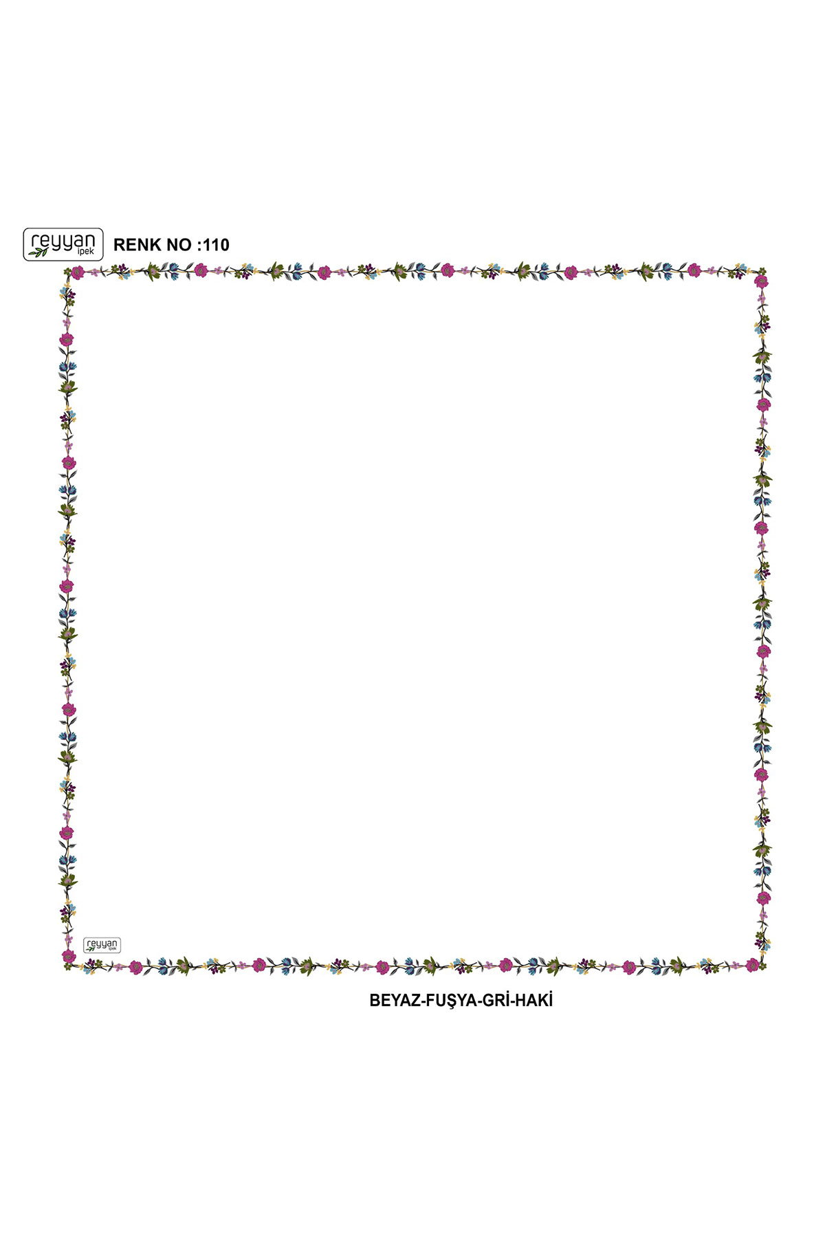 Reyyan Kadın Yazma Desenli 100x100 Cm - Thumbnail