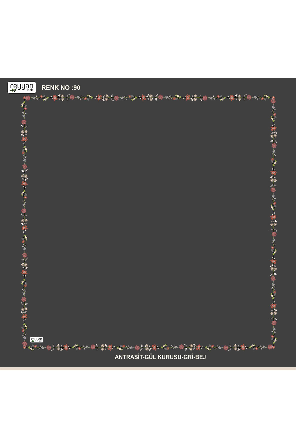 Reyyan Kadın Yazma Desenli 100x100 Cm - Thumbnail