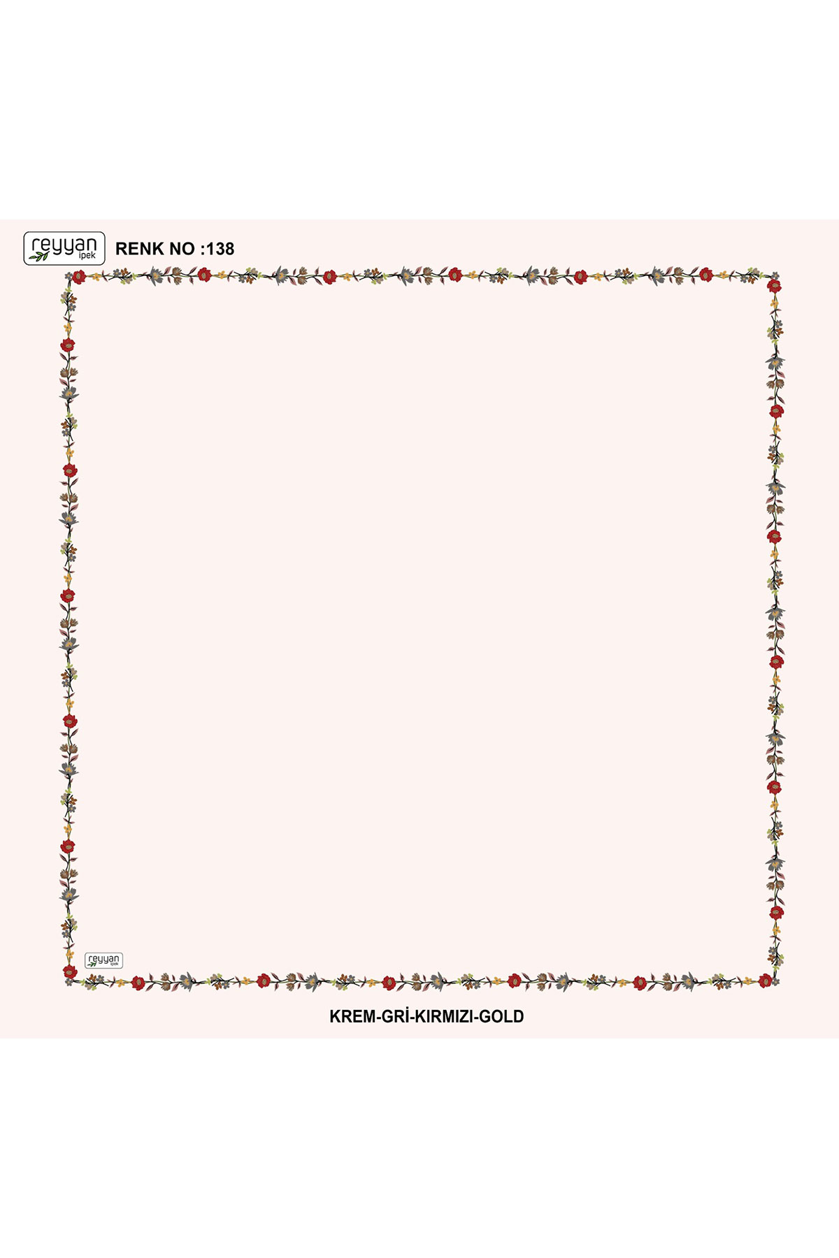 Reyyan Kadın Yazma Desenli 100x100 Cm - Thumbnail