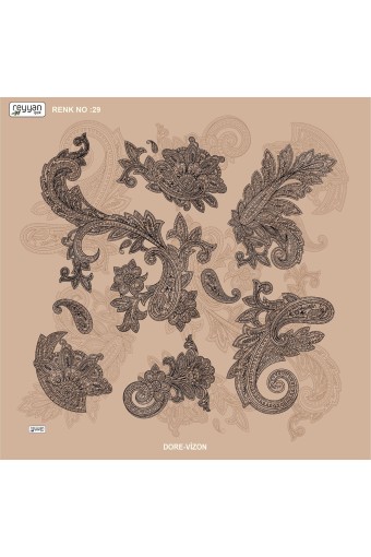 REYYAN - Reyyan Kadın Yazma Desenli 100x100 Cm