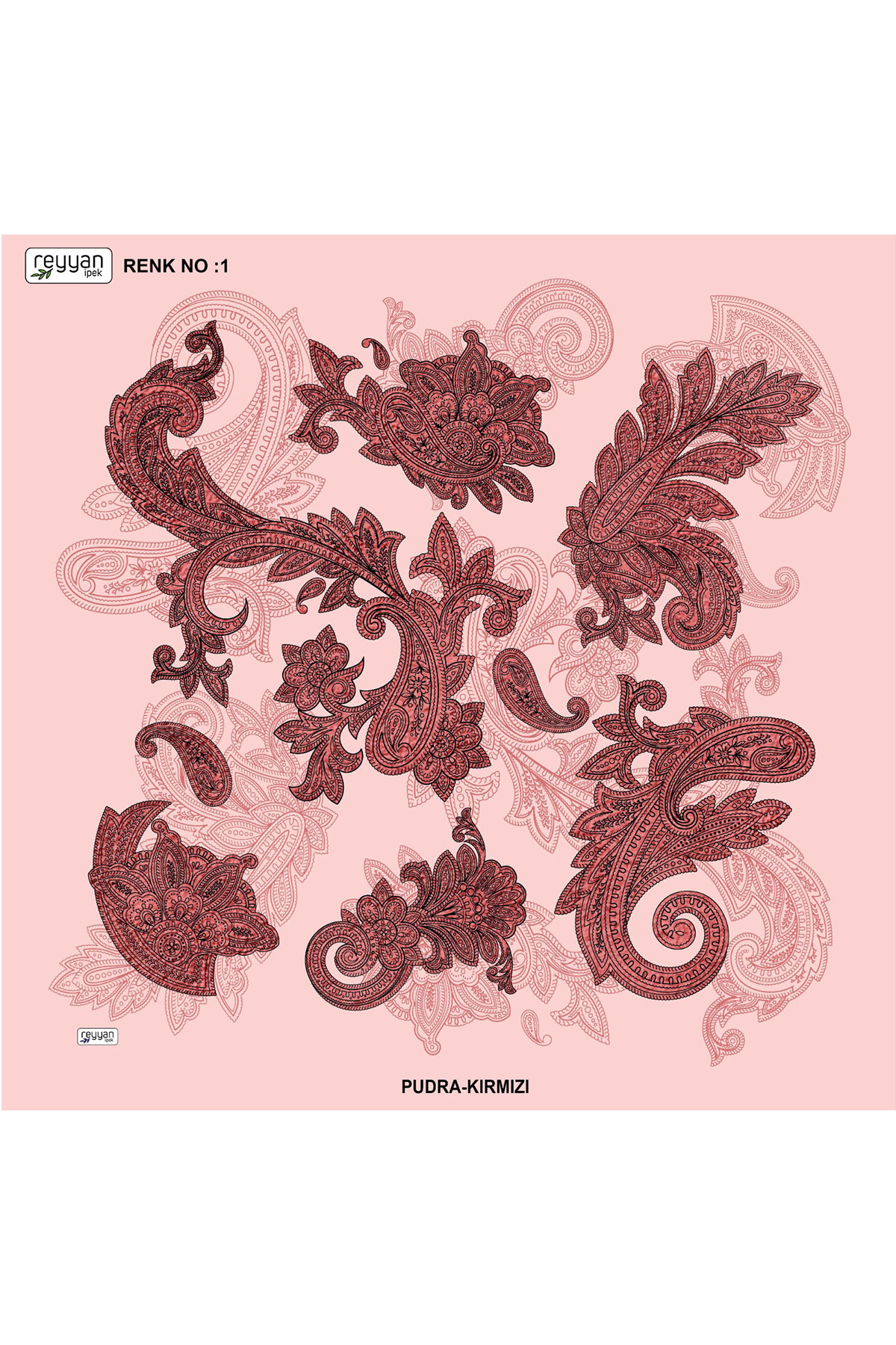 Reyyan Kadın Yazma Desenli 100x100 Cm - Thumbnail