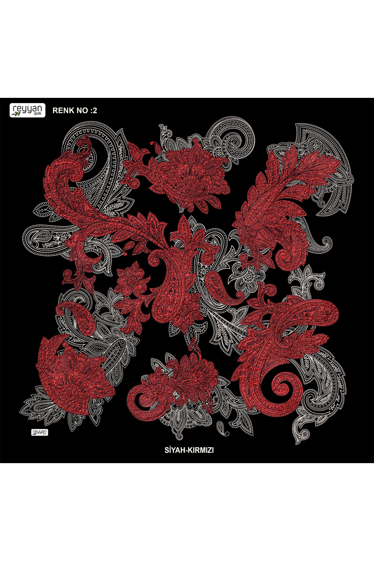 Reyyan Kadın Yazma Desenli 100x100 Cm - Thumbnail