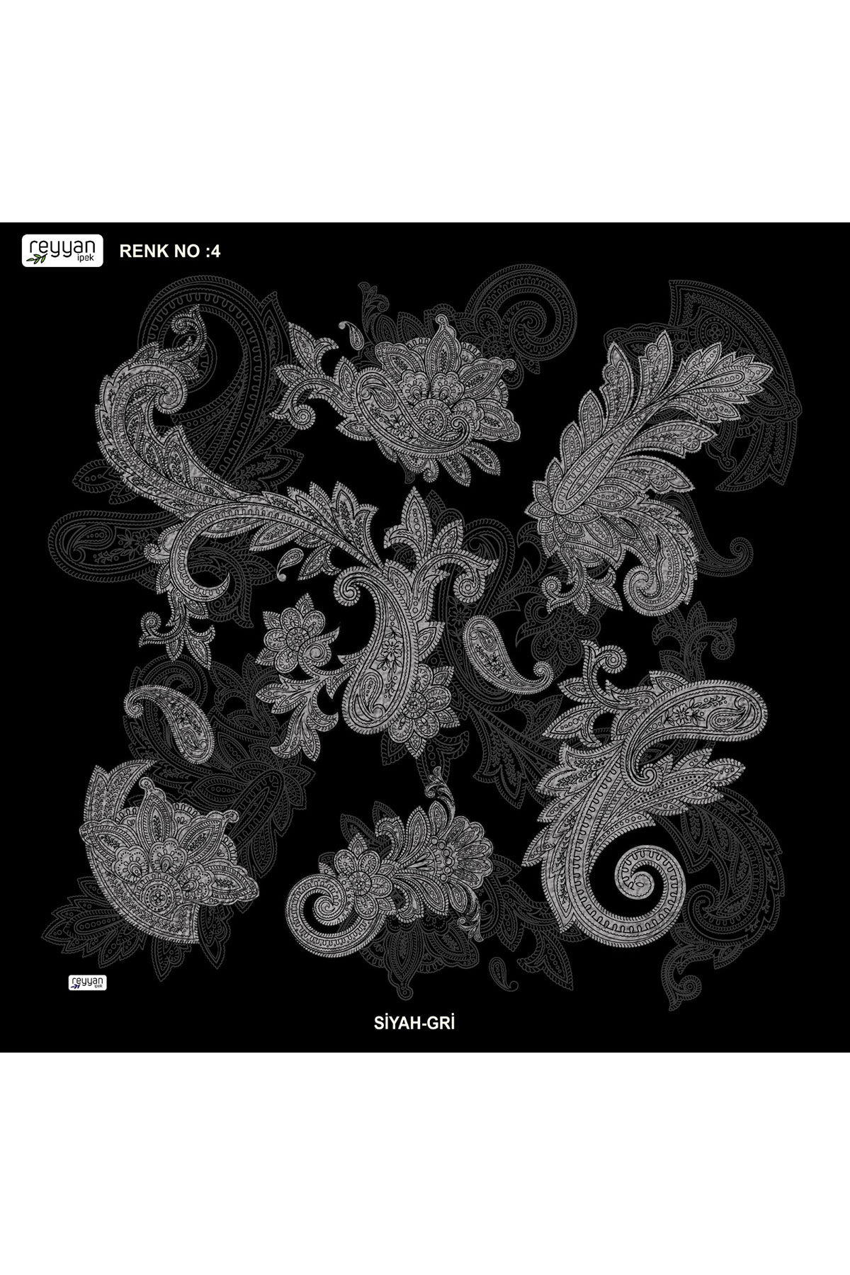 Reyyan Kadın Yazma Desenli 100x100 Cm - Thumbnail