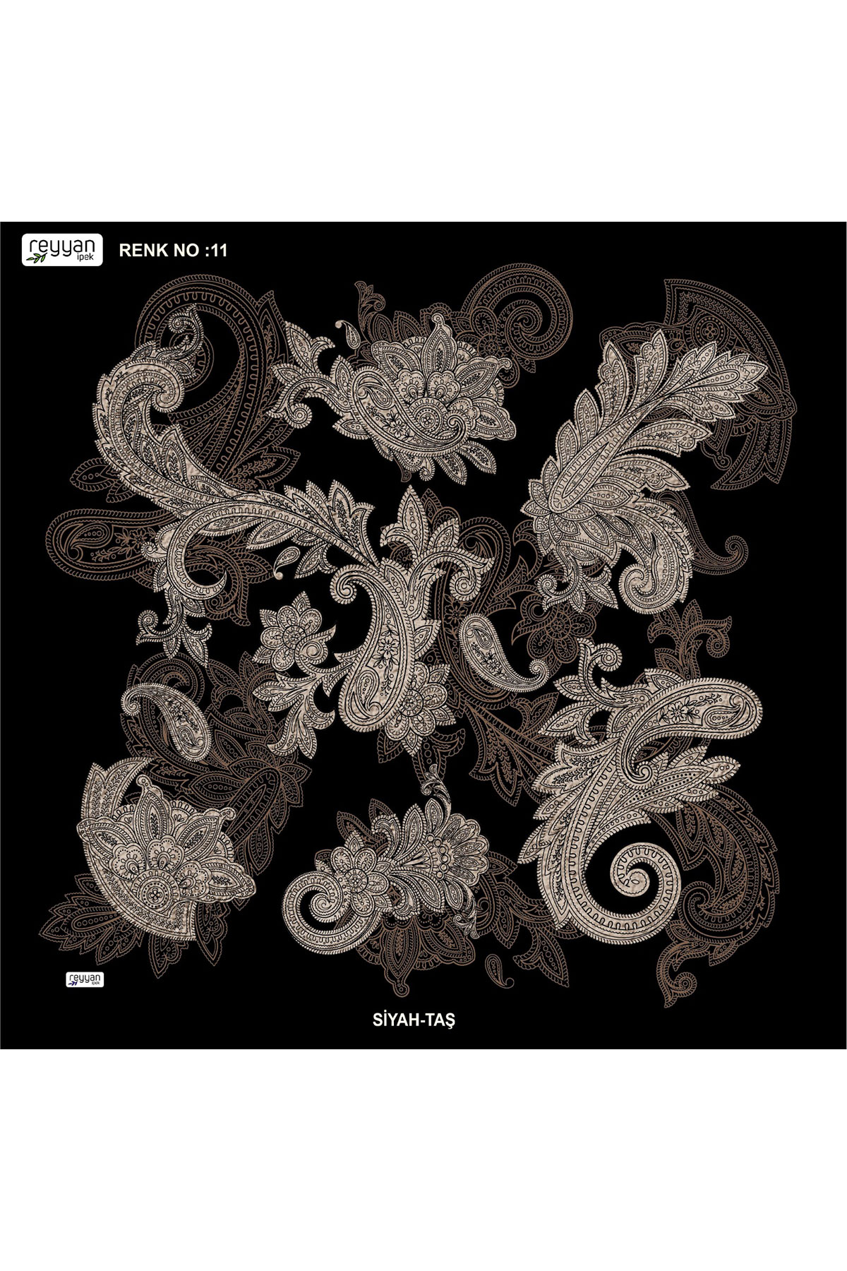 Reyyan Kadın Yazma Desenli 100x100 Cm - Thumbnail