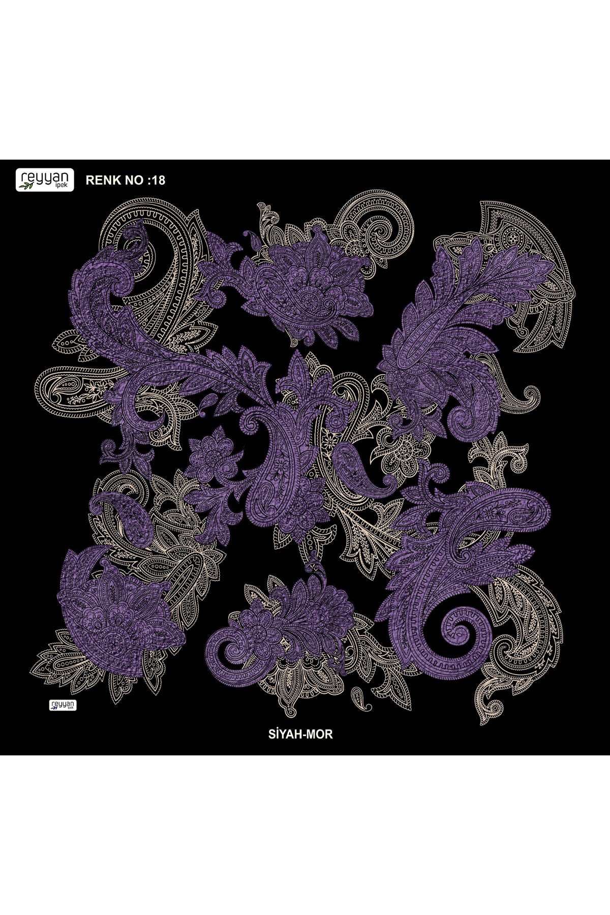 Reyyan Kadın Yazma Desenli 100x100 Cm - Thumbnail