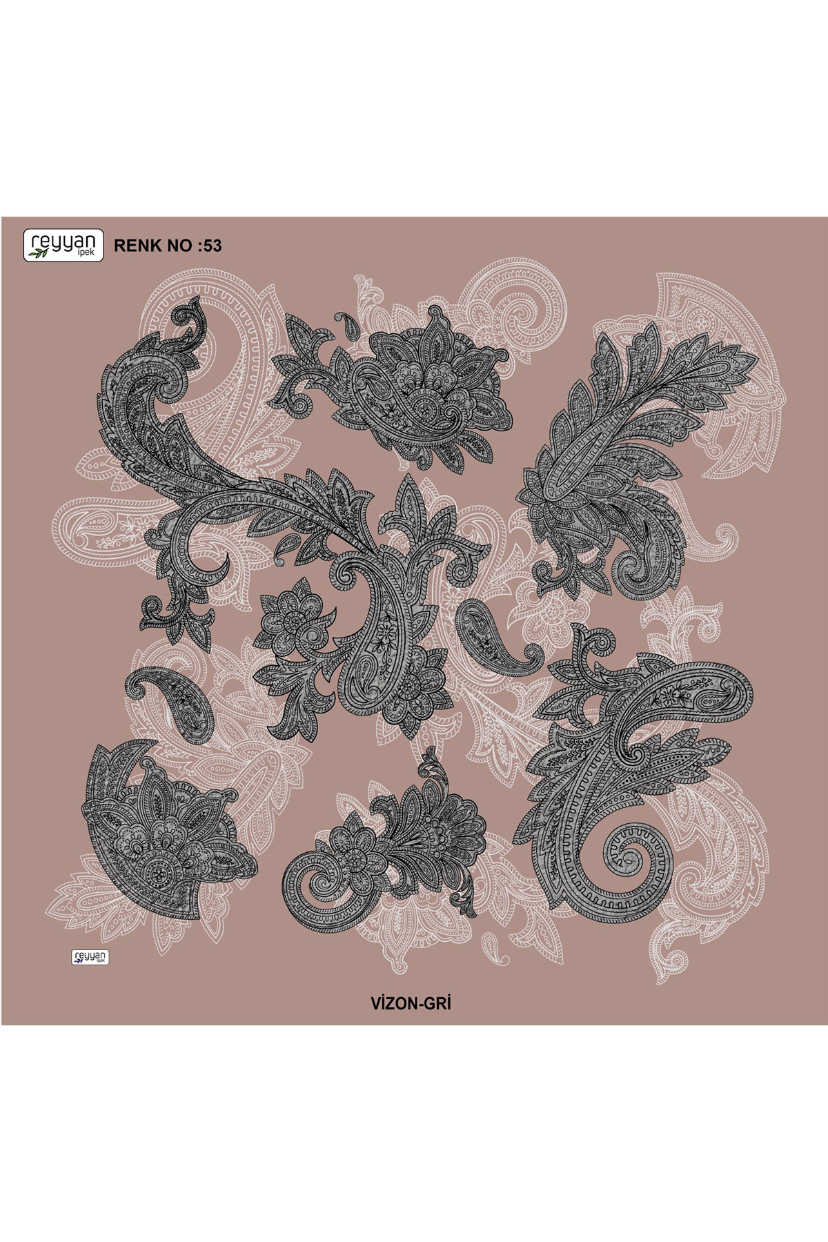 Reyyan Kadın Yazma Desenli 100x100 Cm - Thumbnail